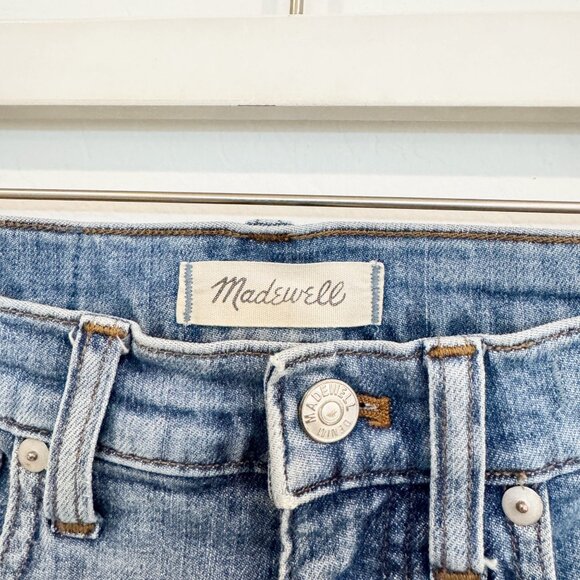 Madewell PETITE Denim Cali Denim Boot Comfort Stretch Frayed Hem Jeans Blue 27 - Picture 6 of 12